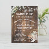 Eucalyptus Saddle Up Boots & Books Bridal Shower Kaart (Staand voorkant)