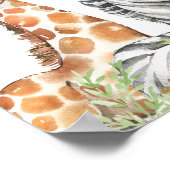 Eucalyptus Safari Animaux Baby shower Affiche de b (Coin)