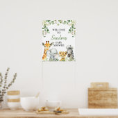 Eucalyptus Safari Baby shower Affiche de bienvenue (Cuisine)