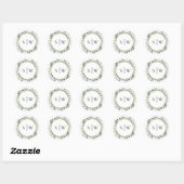 Eucalyptus Sage Bruiloft Monogram Envelop Afdichti Ronde Sticker (Vel)