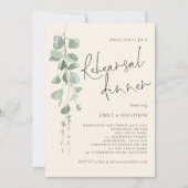 Eucalyptus Sage Cream Rehearsal Dinner Kaart (Voorkant)