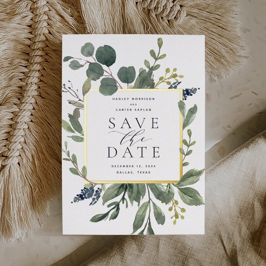 Eucalyptus & Sage Foil Enregistrer la carte Date