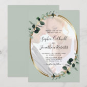 Eucalyptus Sage Foto Gold Metallic Weddenschap Kaart (Voorkant / Achterkant)