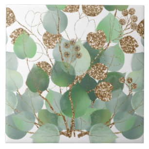 EUCALYPTUS SAGE GOLD Tile Tegeltje