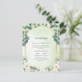 Eucalyptus Sage Green Botanical Wedding Details Informatiekaartje (Staand voorkant)