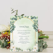 Eucalyptus Sage Green Botanical Wedding Details Informatiekaartje