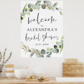 Eucalyptus Sage Green Floral Vrijgezellenfeest Poster (Keuken)