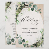 Eucalyptus Sage Green Programme de mariage moderne (Devant / Derrière)