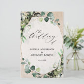 Eucalyptus Sage Green Programme de mariage moderne (Debout devant)