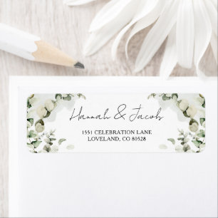 Eucalyptus Sage Green Wedding Return Address Etiket