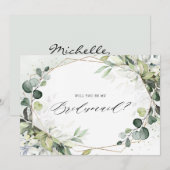 Eucalyptus Sage Greenery Bridesmaid Voorstel Kaart (Voorkant / Achterkant)