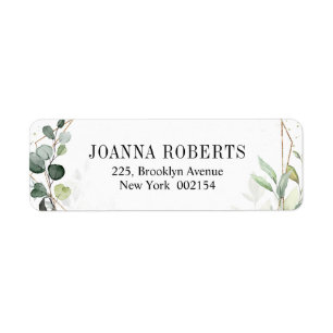 Eucalyptus Sage Greenery Modern Geometric Address Etiket