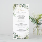 Eucalyptus Sage Greenery Modern Geometric Wedding Menu (Staand voorkant)