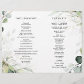 Eucalyptus Sage Greenery Modern Wedding Programme (Achterkant)