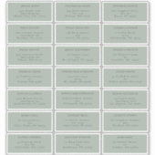 Eucalyptus Sage Groen Bruiloft Gast Adres Label (Voorkant)