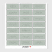 Eucalyptus Sage Groen Bruiloft Gast Adres Label (Vel)