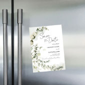 Eucalyptus Sage Groen Bruiloft Save the Date Magnetische Uitnodiging