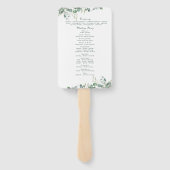 Eucalyptus Sage Groene Waterverf Groen Bruiloft Handwaaier (Achterkant)