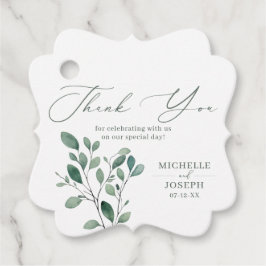 Eucalyptus Sage Groene Waterverf Huwelijk Bedankjes Labels