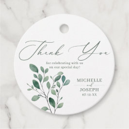 Eucalyptus Sage Groene Waterverf Huwelijk Bedankjes Labels