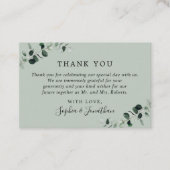 Eucalyptus Sage Mini Bruiloft Dank u Kaart Visitekaartje (Voorkant)