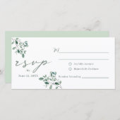 Eucalyptus Sage Waterverf bruiloft RSVP Briefkaart (Voorkant / Achterkant)