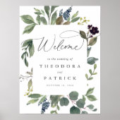 Eucalyptus & Sage Wedding Welkom Teken Poster (Voorkant)