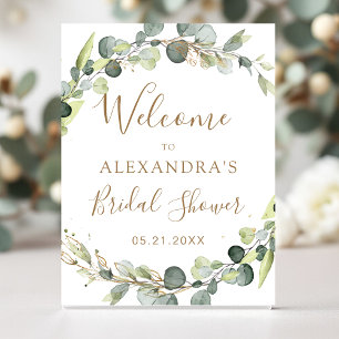 Eucalyptus Salie Groen Bloemstuk Bruidsdouche Poster