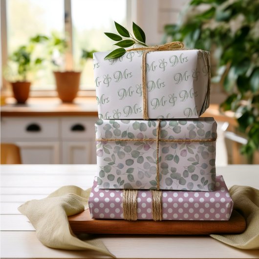 Eucalyptus salie groene bruiloft inpakpapier vel