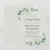 Eucalyptus Salie Groene Trouwreceptie Kaart (Voorkant / Achterkant)