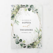 Eucalyptus Salie Groenery Moderne Geometrische Tro Drieluik Aankondiging (Cover)