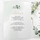 Eucalyptus Salie Groenery Moderne Geometrische Tro Drieluik Aankondiging (Binnenzijde eerst)