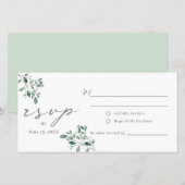 Eucalyptus Salie Waterverf bruiloft RSVP briefkaar (Voorkant / Achterkant)