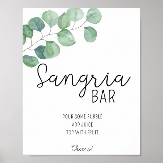 Eucalyptus - Sangria bar poster (Voorkant)