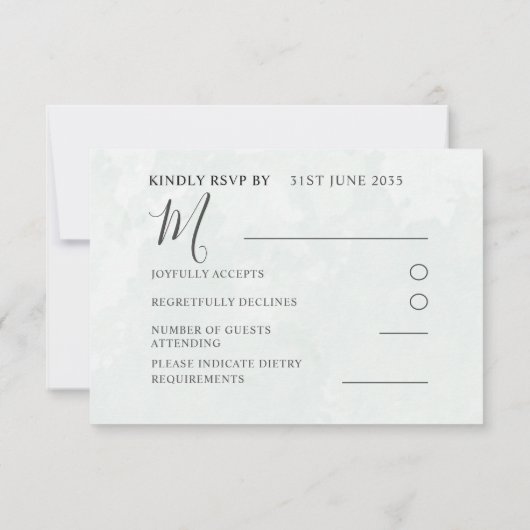 Eucalyptus sauge vert mariage RSVP (Dos)