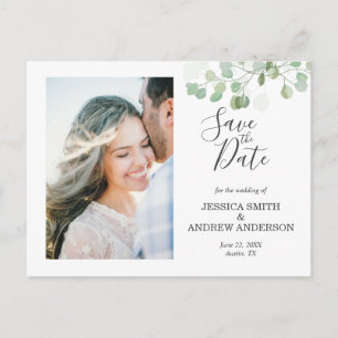 Eucalyptus Save the Date Briefkaart Elegant Greene