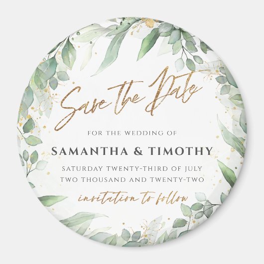 Eucalyptus Save the Date Magnet Magneet (Voorkant)