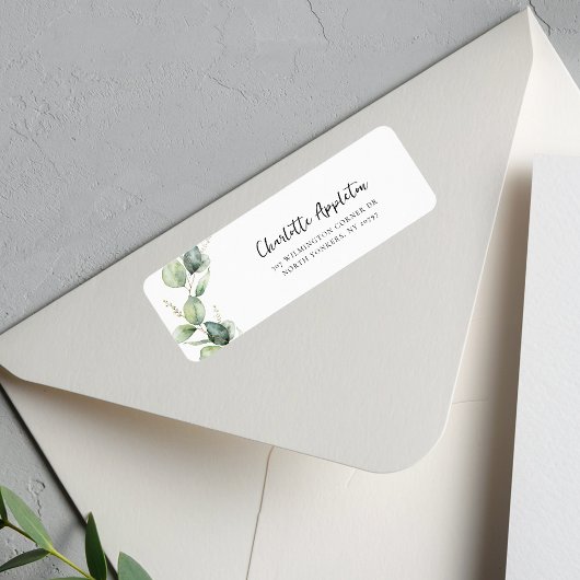 Eucalyptus Script Botanisch Afstudeerder Retouradr Etiket
