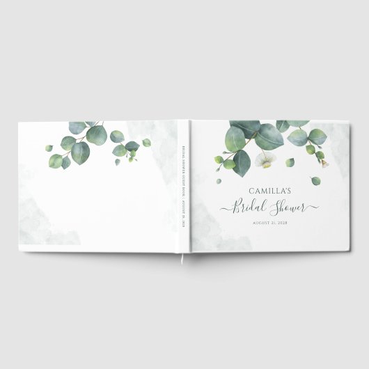 Eucalyptus Script Bruiloft Botanisch Gastenboek (Volledig)