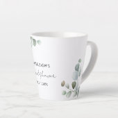 Eucalyptus Script Bruiloftsfeest Maatwerk Latte Mok (Rechterhoek)