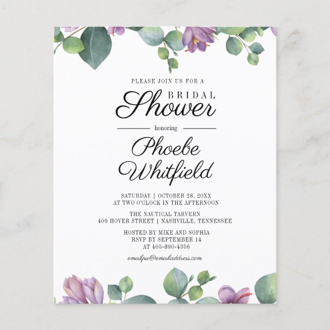 Eucalyptus Script Bruiloftsfeest Uitnodiging (Voorkant)