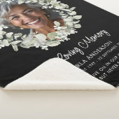 Eucalyptus Script Custom Text & Photo Memorial Sherpa Deken (3/4)