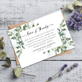 Eucalyptus Script Foto Begrafenis Bedankkaart