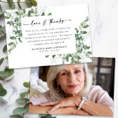 Eucalyptus Script Foto Begrafenis Bedankkaart