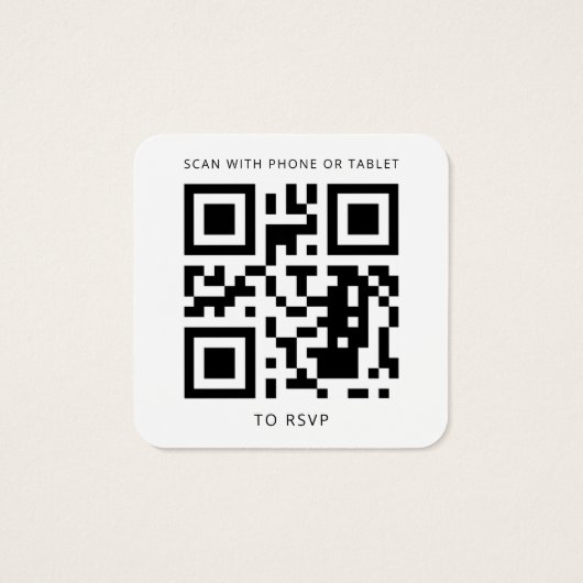 Eucalyptus Script Greenery Wedding QR Code RSVP Vierkante Visitekaartjes (Achterkant)