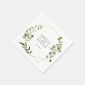 Eucalyptus Script Hart Bruiloft Servet (Hoek)