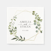 Eucalyptus Script Heart Wedding Servet (Voorkant)