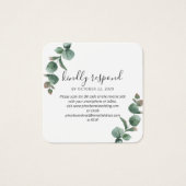 Eucalyptus Script Mariage de verdure QR Code RSVP (Devant)