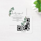 Eucalyptus Script Mariage de verdure QR Code RSVP (Bureau)