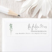 Eucalyptus Script Toekomstige Mevrouw Retouradres  Etiket (Insitu)